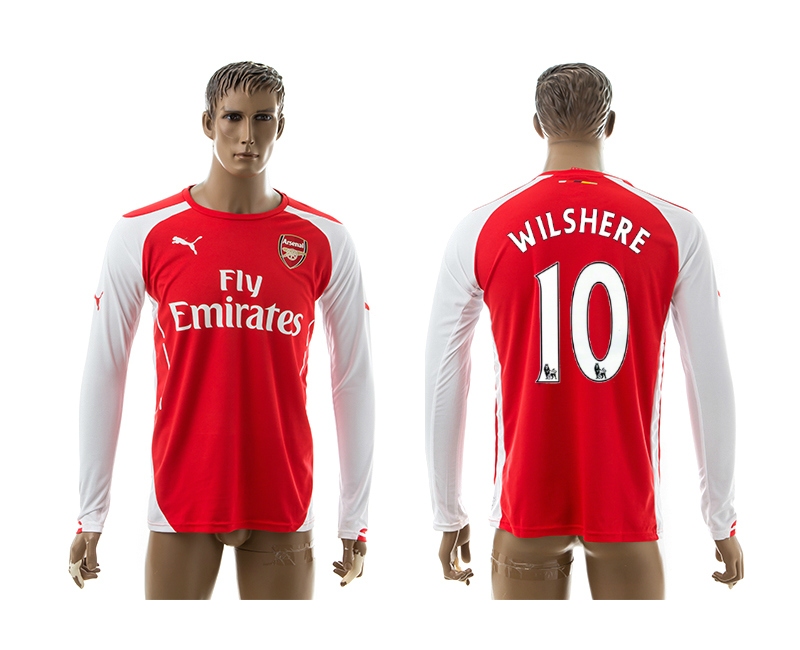 2014-15 Arsenal 10 Wilshere Home Long Sleeve Thailand Jerseys