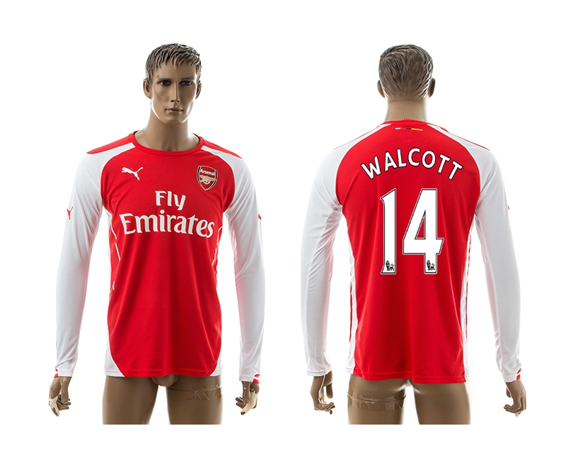 2014-15 Arsenal 14 Walcott Home Long Sleeve Thailand Jerseys