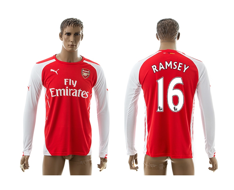 2014-15 Arsenal 16 Ramsey Home Long Sleeve Thailand Jerseys