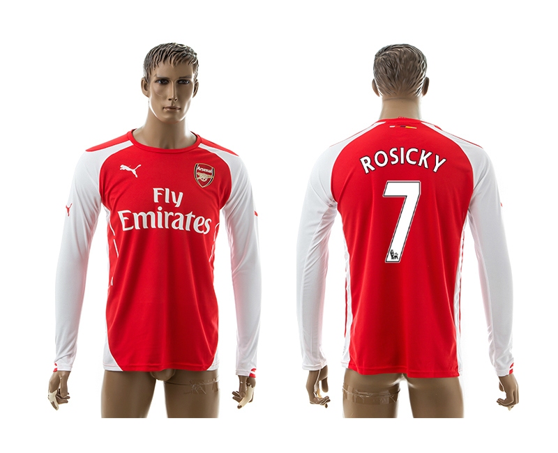 2014-15 Arsenal 7 Rosicky Home Long Sleeve Thailand Jerseys