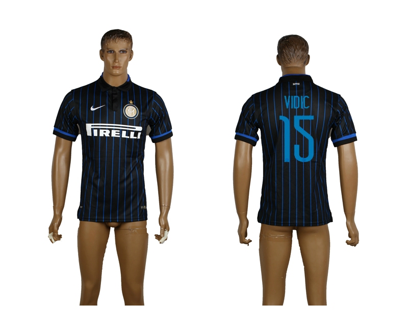 2014-15 Inter Milan 15 Vidic Home Thailand Jerseys