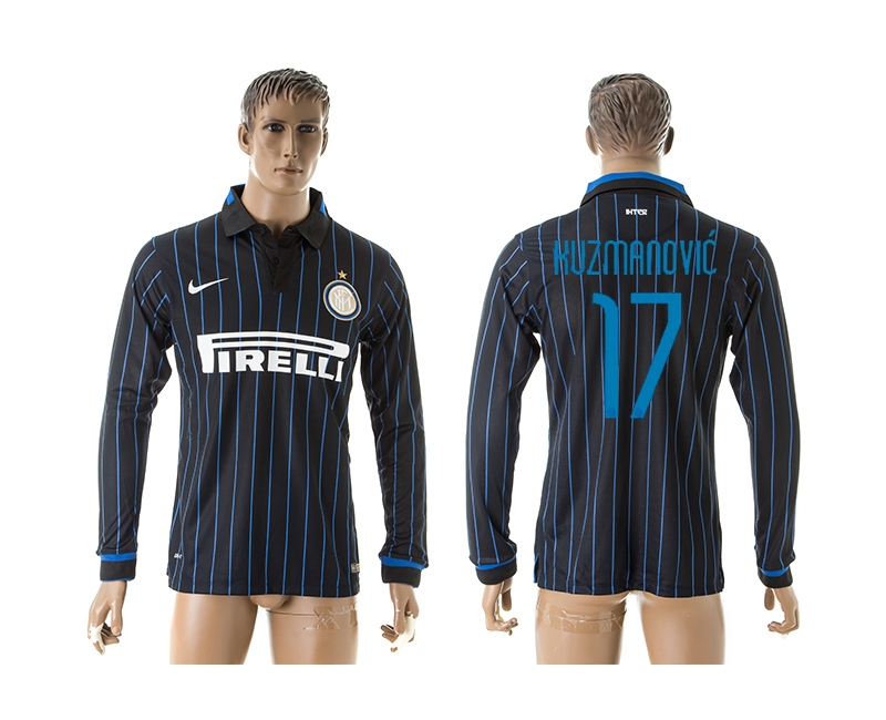 2014-15 Inter Milan 17 Kuzmanovic Home Long Sleeve Thailand Jerseys
