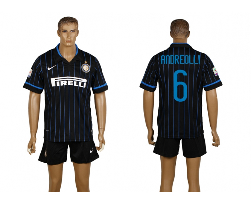 2014-15 Inter Milan 6 Andreolli Home Soccer Jersey