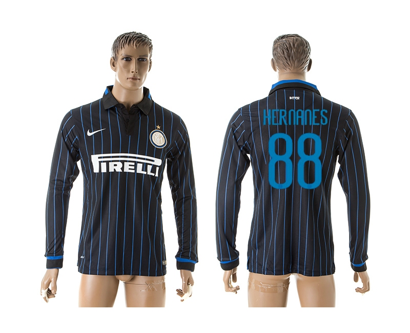 2014-15 Inter Milan 88 Kernanes Home Long Sleeve Thailand Jerseys