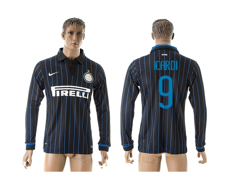 2014-15 Inter Milan 9 Icardi Home Long Sleeve Thailand Jerseys