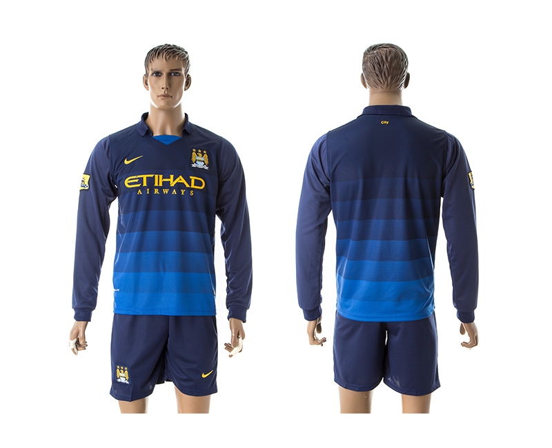 2014-15 Manchester City Away Long Sleeve Jerseys