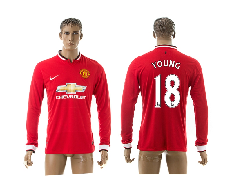 2014-15 Manchester United 18 Young Home Long Sleeve Thailand Jerseys