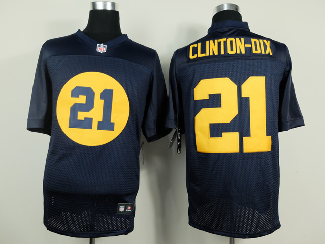 Nike Packers 21 Clinton Dix Blue Elite Jerseys