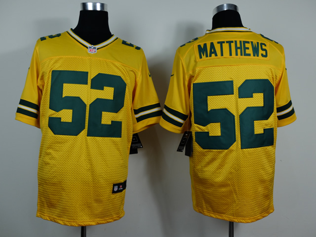 Nike Packers 52 Matthews Yellow Elite Jerseys
