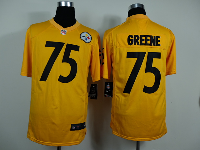 Nike Steelers 75 Greene Yellow Game Jerseys