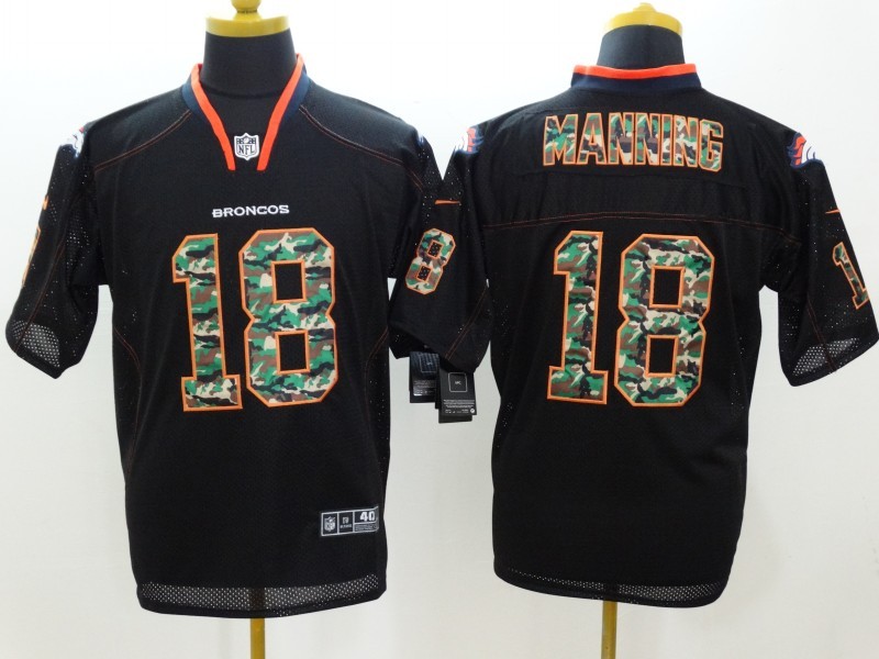 Nike Broncos 18 Manning Black Camo Fashion Elite Jerseys