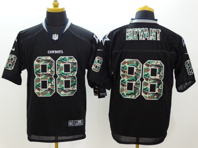 Nike Cowboys 88 Bryant Black Camo Fashion Elite Jerseys