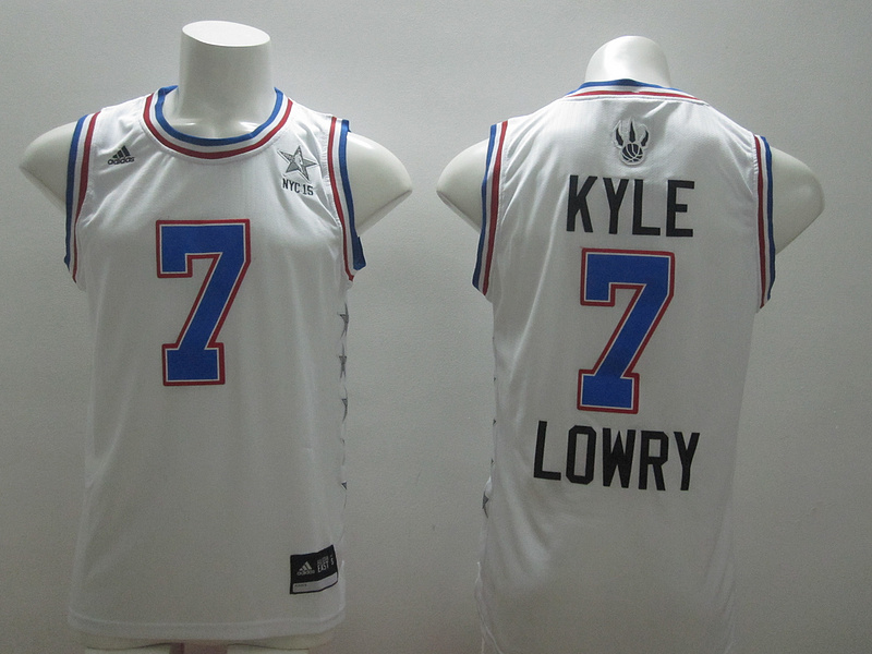 2015 NBA All Star NYC Eastern Conference 7 Kyle Lowry White Jerseys