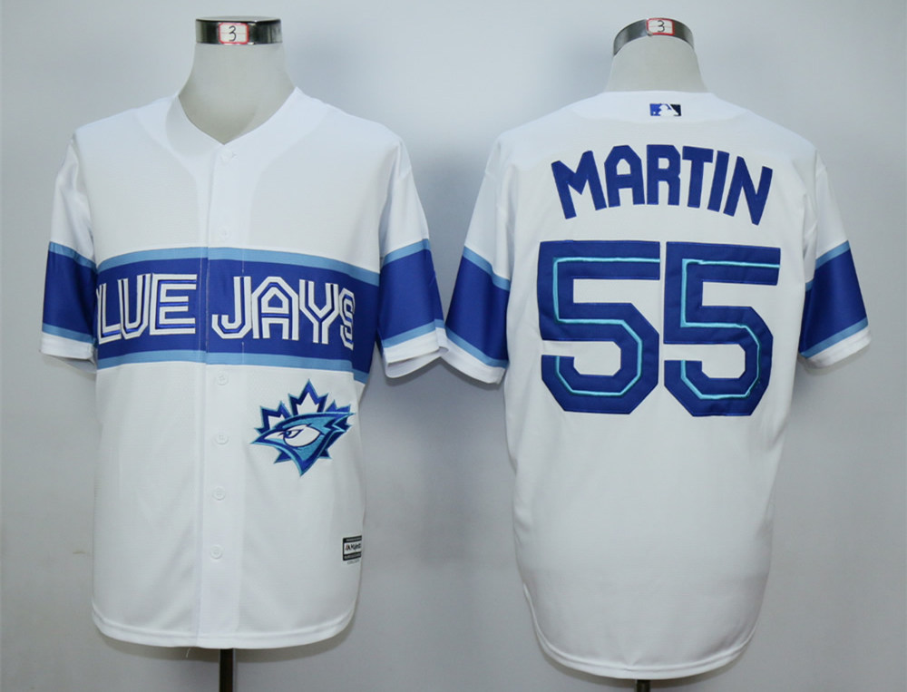 Blue Jays 55 Russell Martin White New Cool Base Jersey