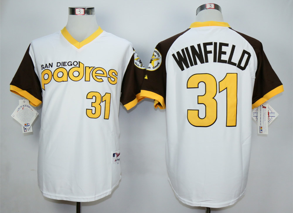 Padres 31 Dave Winfield White Throwback Jersey