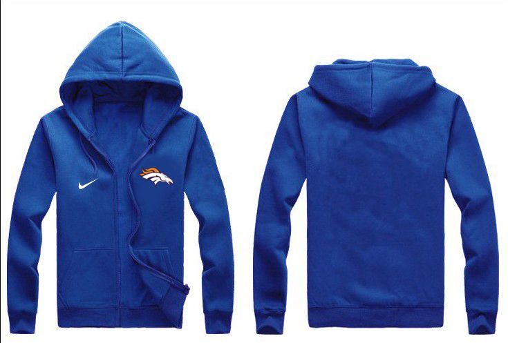 Nike Broncos Blue Full Zip Hoodie Nike Broncos Blue Full Zip Hoodie