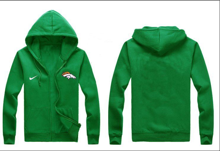 Nike Broncos Green Full Zip Hoodie