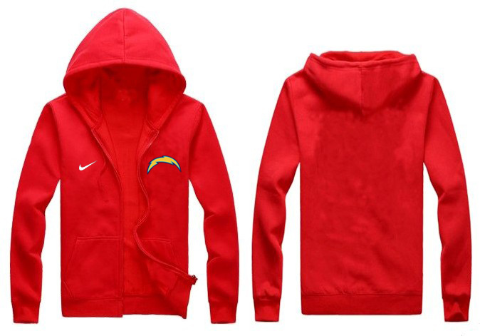 Nike Chargers Red Full Zip Hoodie