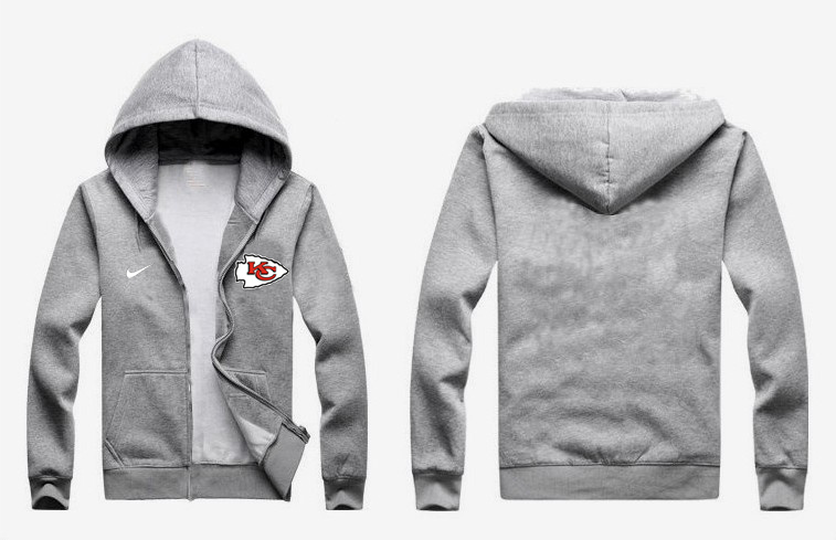 Nike Chiefs Grey Full Zip Hoodie Nike Chiefs Grey Full Zip Hoodie