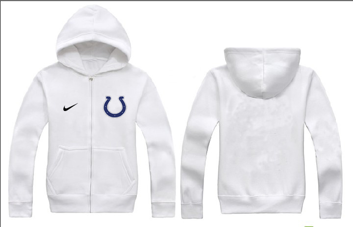 Nike Colts White Full Zip Hoodie
