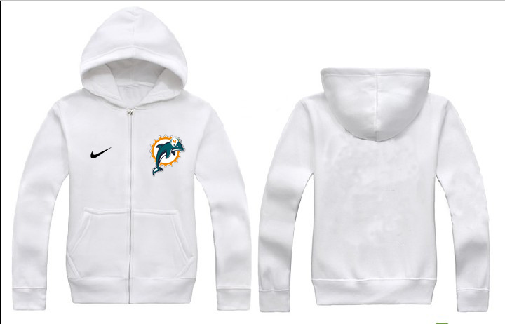 Nike Dolphins White Full Zip Hoodie