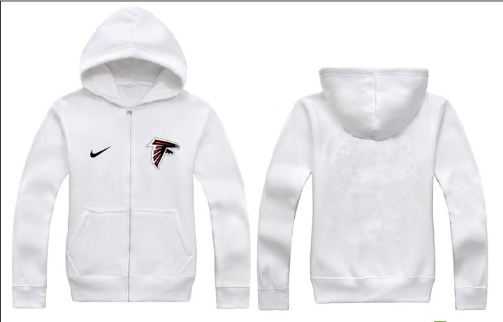 Nike Falcons White Full Zip Hoodie