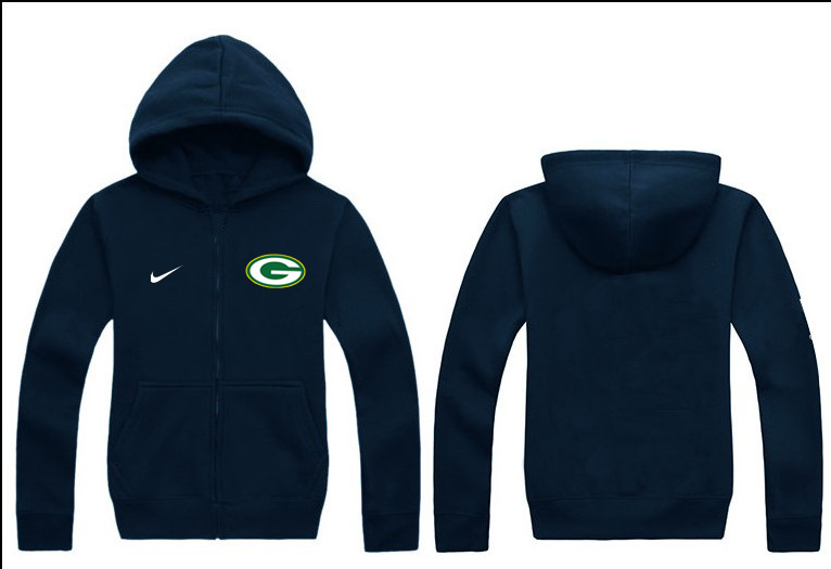 Nike Packers Navy Blue Full Zip Hoodie