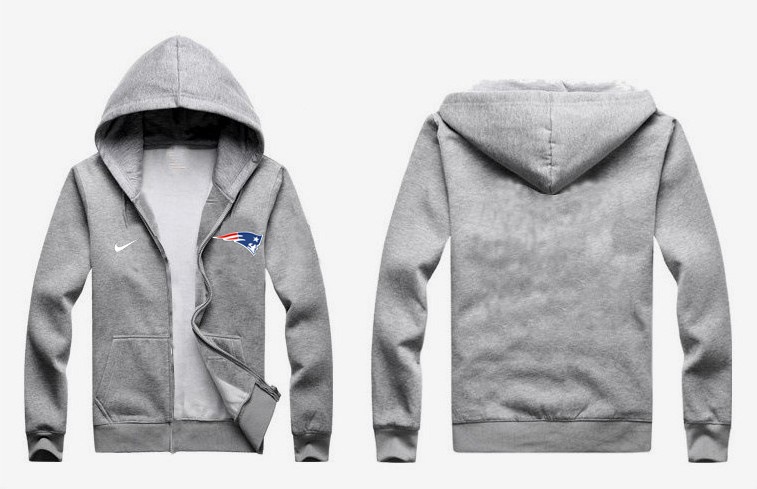 Nike Patriots Grey Full Zip Hoodie Nike Patriots Grey Full Zip Hoodie