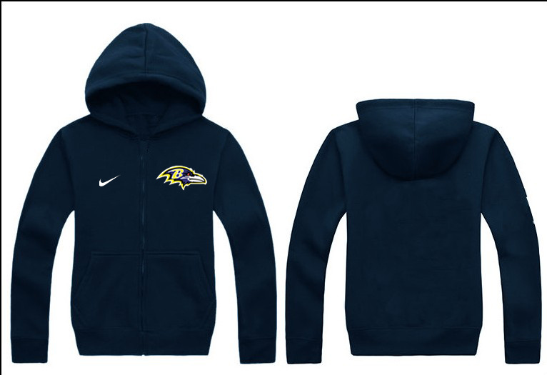 Nike Ravens Navy Blue Full Zip Hoodie
