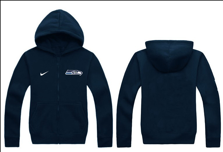 Nike Seahawks Navy Blue Full Zip Hoodie