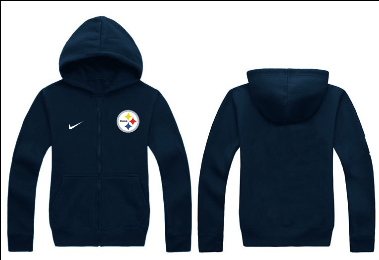 Nike Steelers Navy Blue Full Zip Hoodie