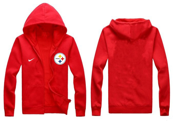 Nike Steelers Red Full Zip Hoodie
