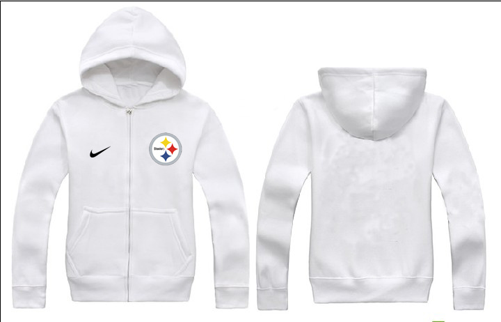 Nike Steelers White Full Zip Hoodie