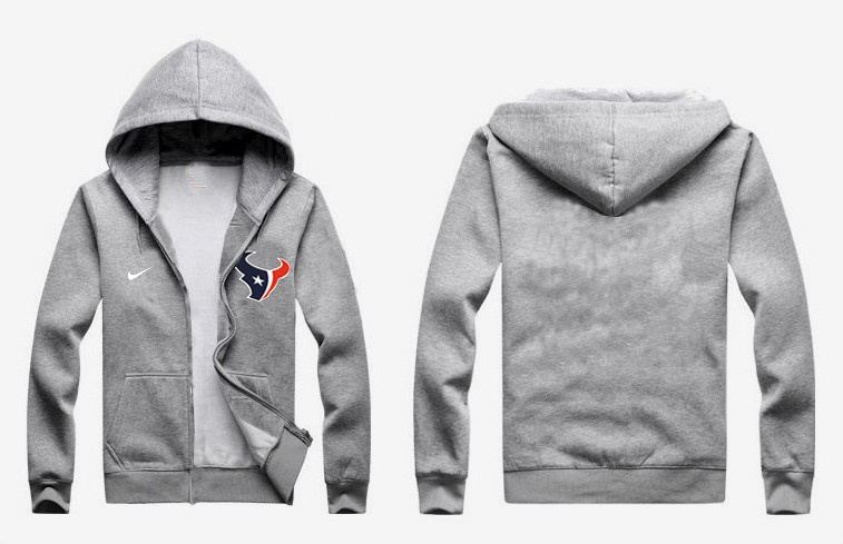 Nike Texans Grey Full Zip Hoodie