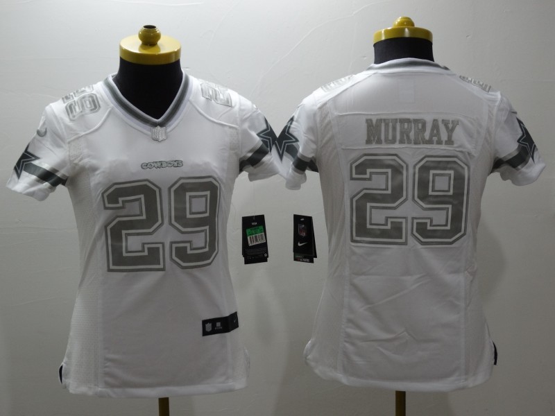 Nike Cowboys 29 DeMarco Murray White Platinum Women Limited Jersey