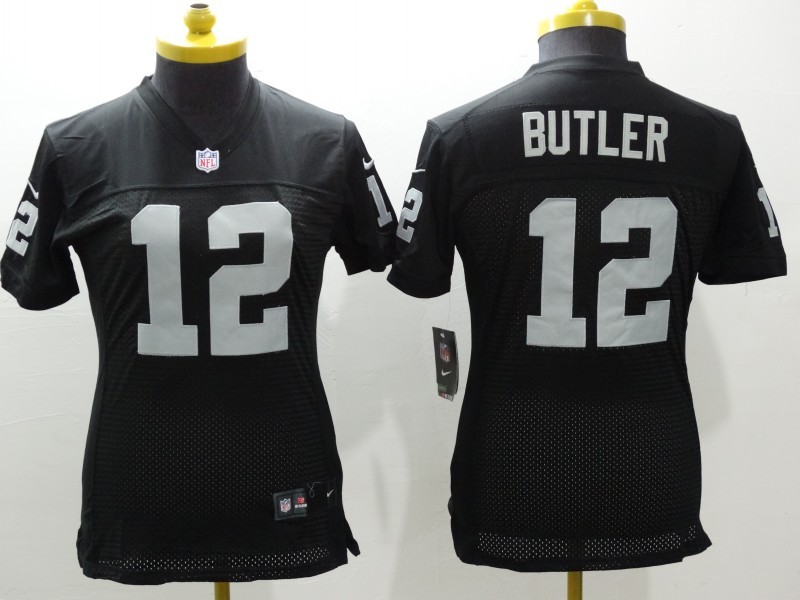 Nike Raiders 12 Brice Butler Black Women Game Jersey