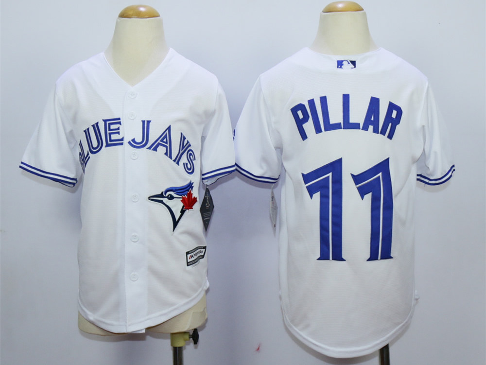 Blue Jays 11 Kevin Pillar White Youth New Cool Base Jersey - Click Image to Close