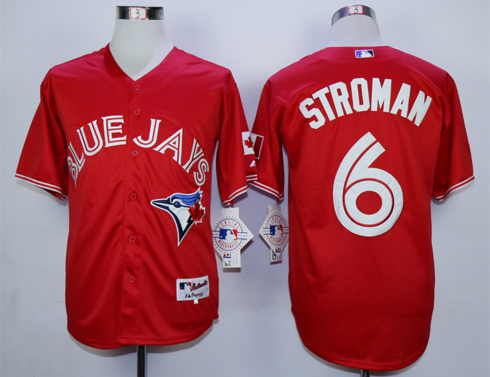 Blue Jays 6 Marcus Stroman Red 2015 Canada Day Cool Base Jersey