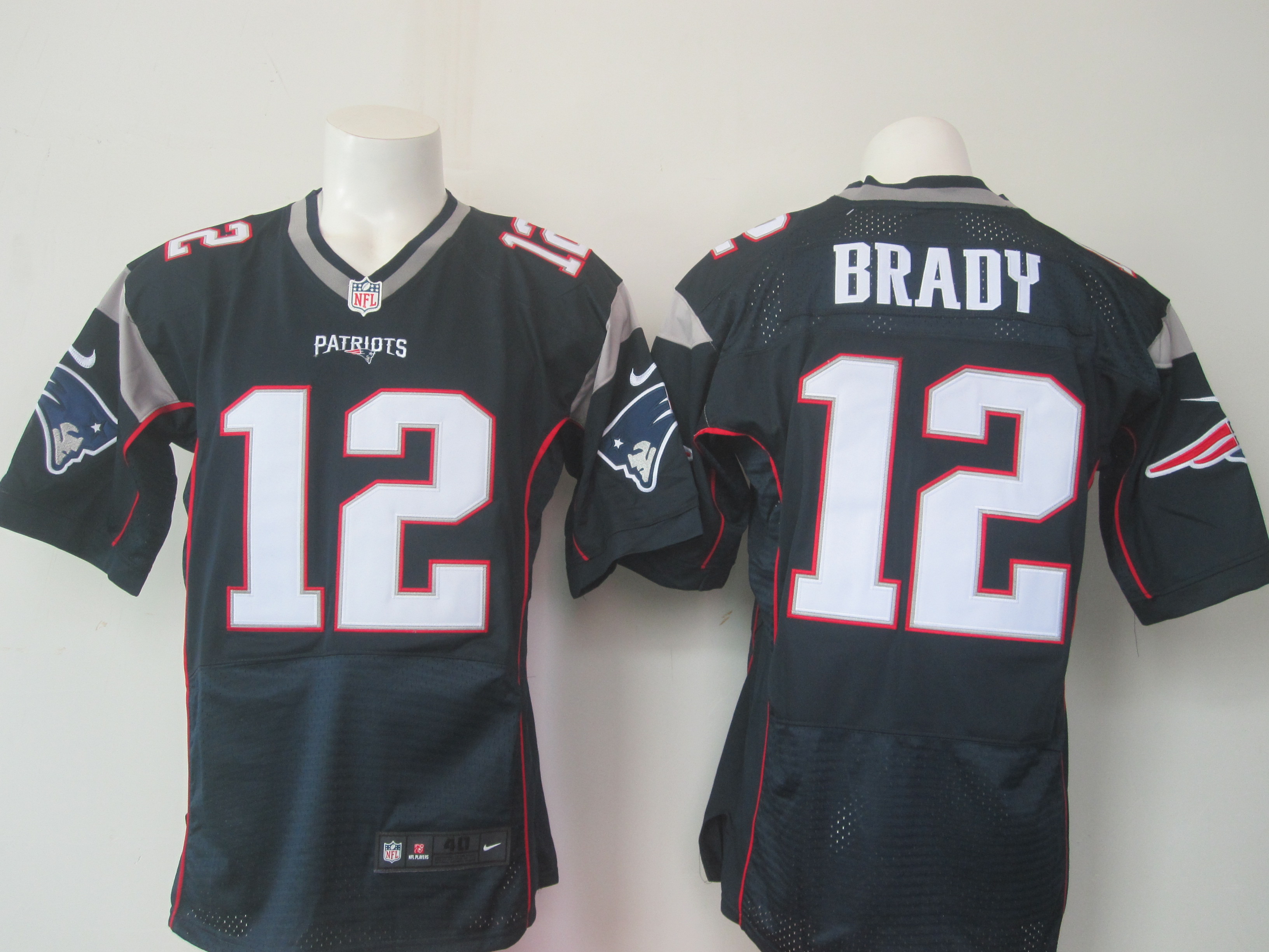 Nike Patriots 12 Tom Brady Blue With New Logo Elite Jersey