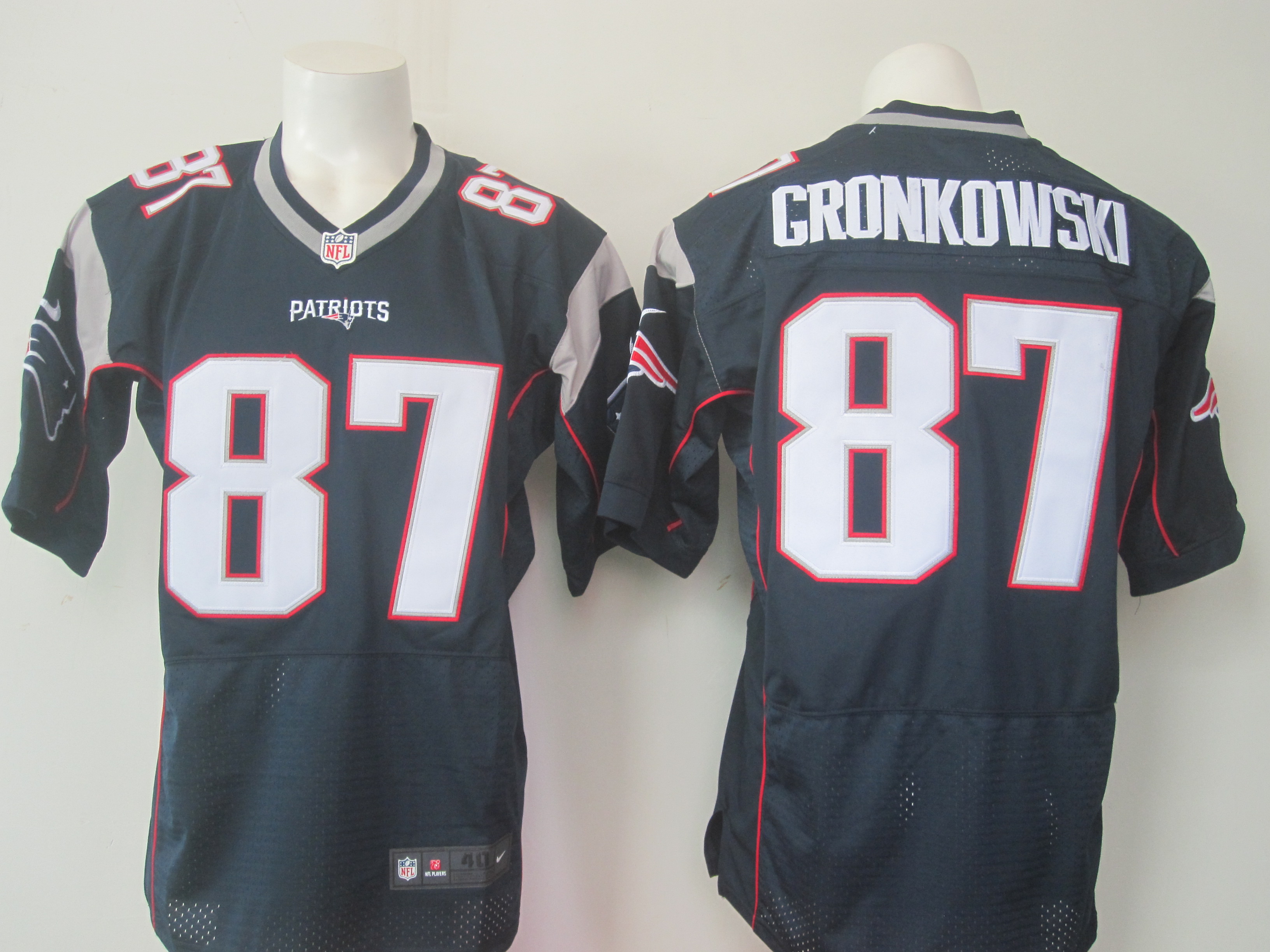 Nike Patriots 87 Rob Gronkowski Blue With New Logo Elite Jersey