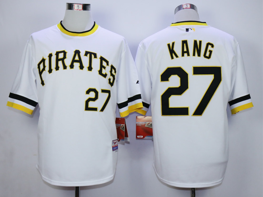 Pirates 27 Jung-Ho Kang White Cool Base Jersey - Click Image to Close