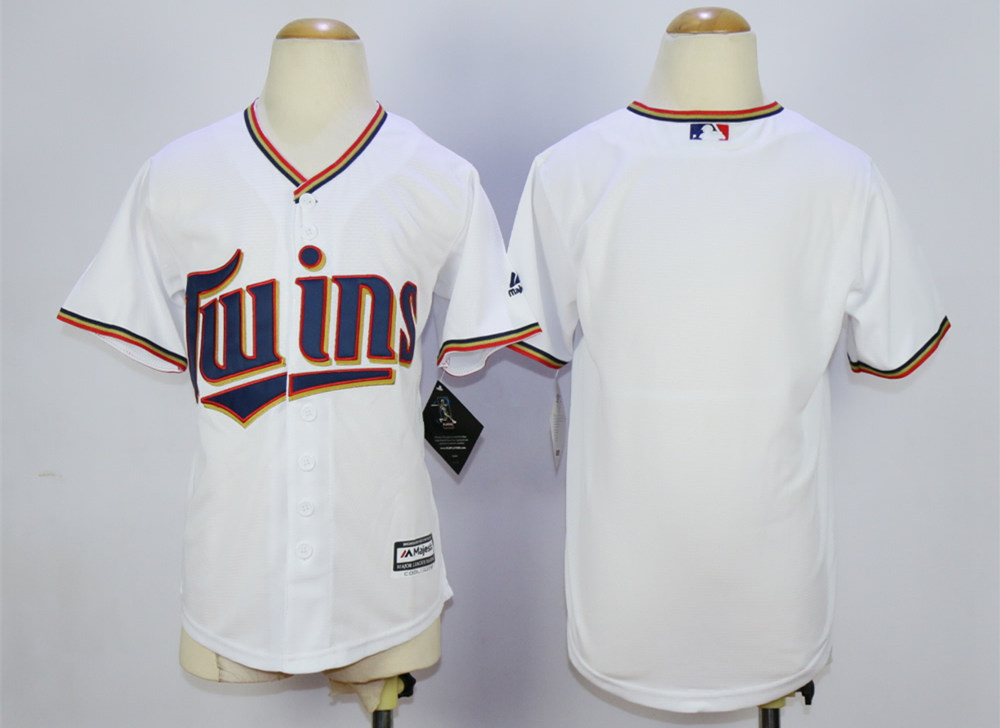 Twins Blank White Youth New Cool Base Jersey