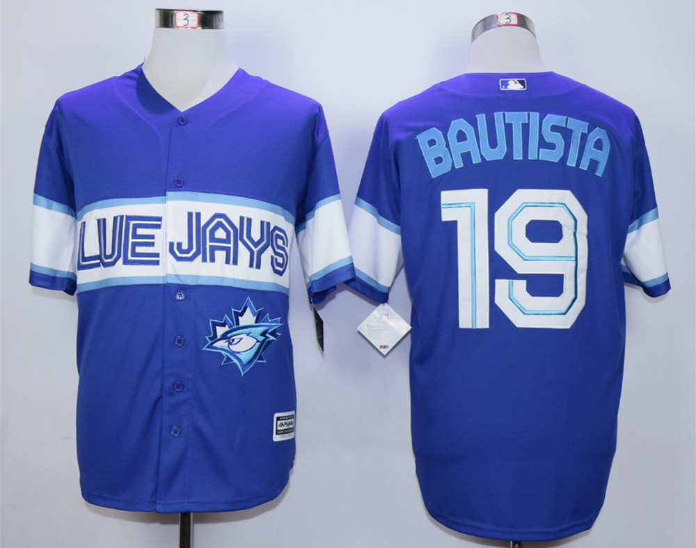 Blue Jays 19 Jose Bautista Blue New Cool Base Jersey