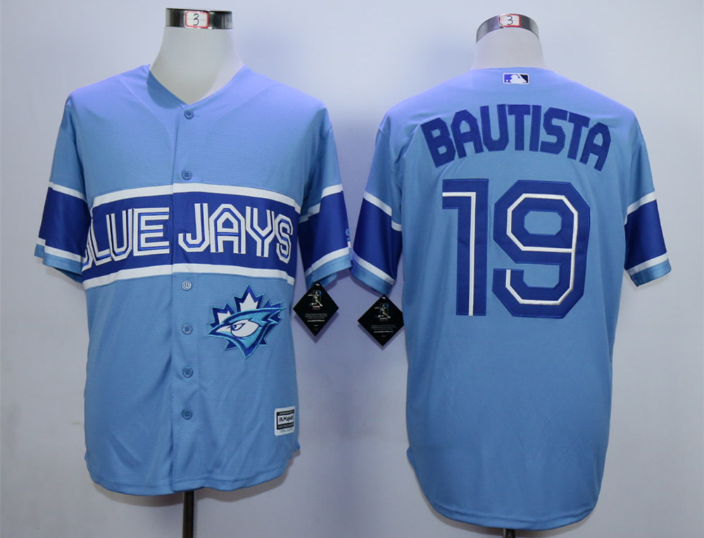 Blue Jays 19 Jose Bautista Light Blue New Cool Base Jersey