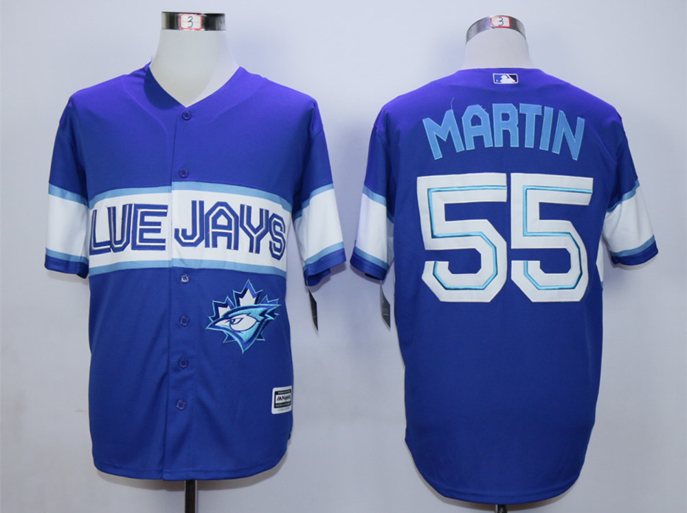 Blue Jays 55 Russell Martin Blue New Cool Base Jersey