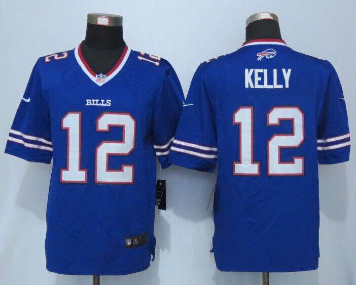 Nike Bills 12 Jim Kelly Blue Limited Jersey