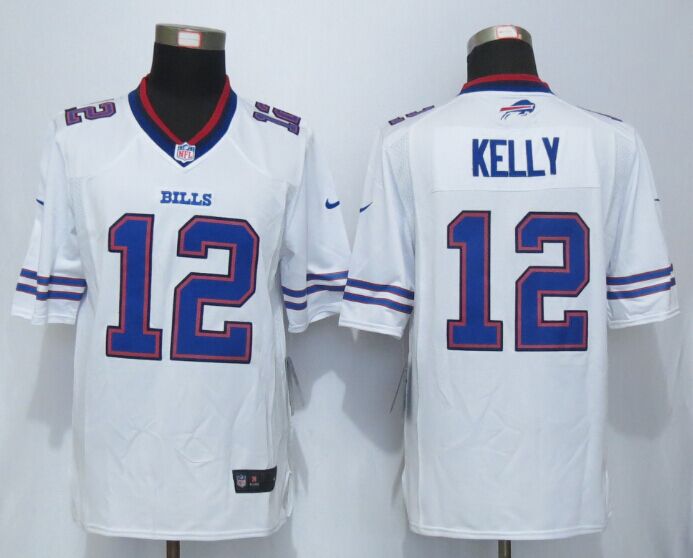 Nike Bills 12 Jim Kelly White Limited Jersey