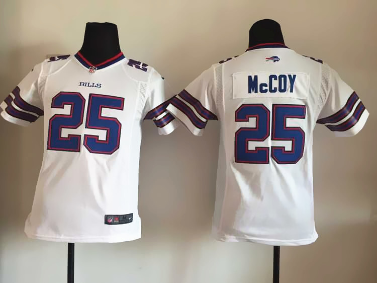 Nike Bills 25 LeSean McCoy White Youth Game Jersey - Click Image to Close