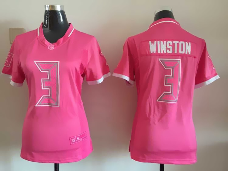 Nike Buccaneers 3 Jameis Winston Pink Bubble Gum Women Game Jersey