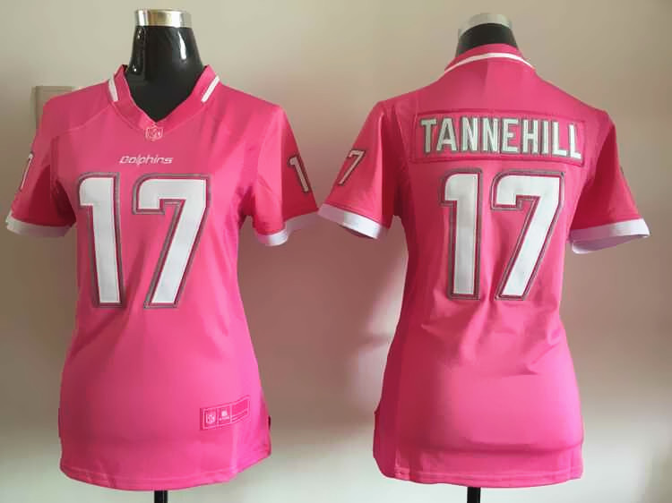 Nike Dolphins 17 Ryan Tannehill Pink Bubble Gum Women Game Jersey - Click Image to Close